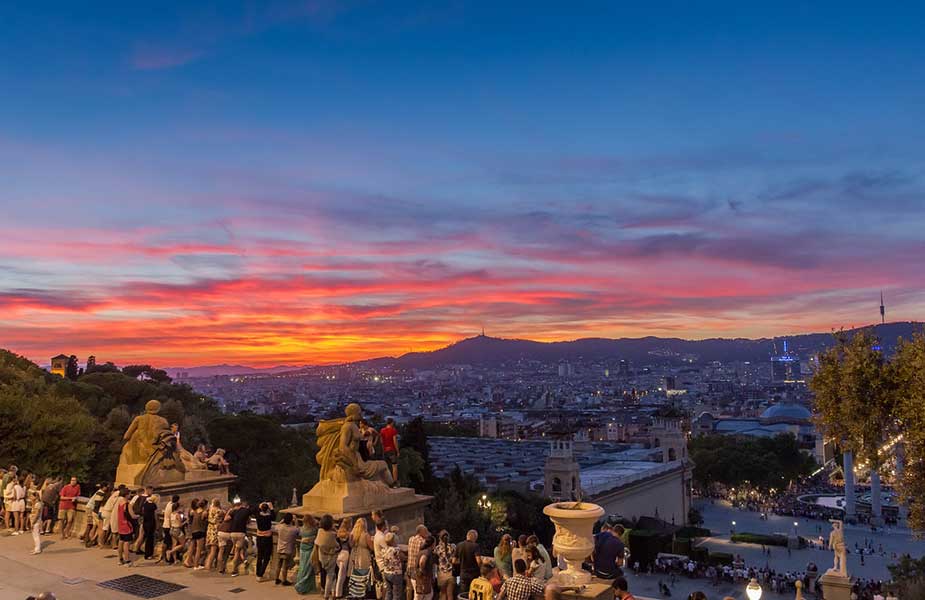 Uitzicht vanuit Monjuic in Barcelona