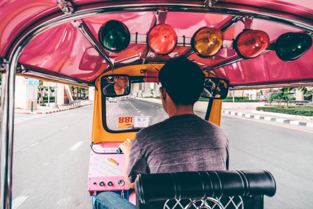 Een ritje met de tuk tuk in Thailand