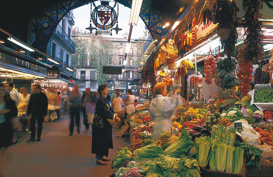 De beroemde Boqueria Mercado in Barcelona