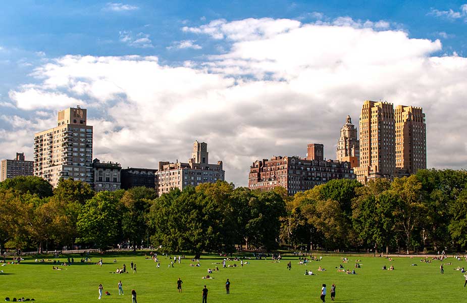 Mensen in het Central Park in New York