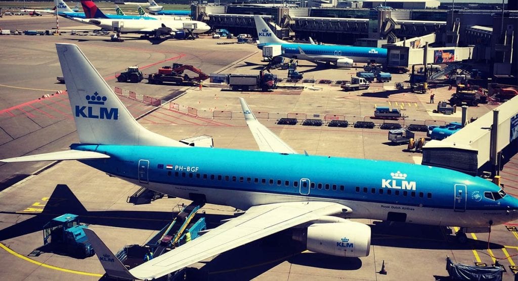 KLM vliegtuig op Schiphol