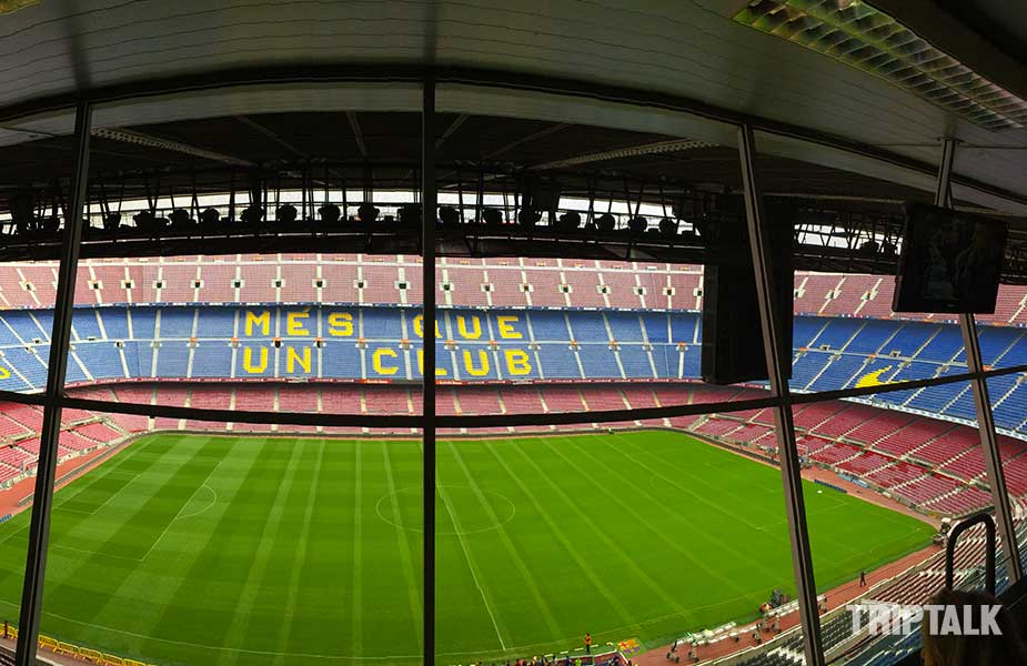 Nou Camp gezien vanaf de perstribune
