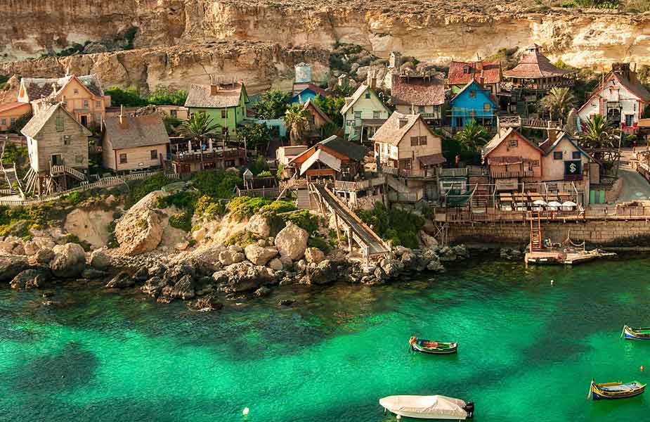 Het Popeye Village dorpje op Malta