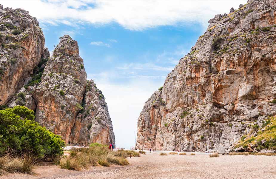 Kiezelstrand op Mallorca bij Sa Calobra