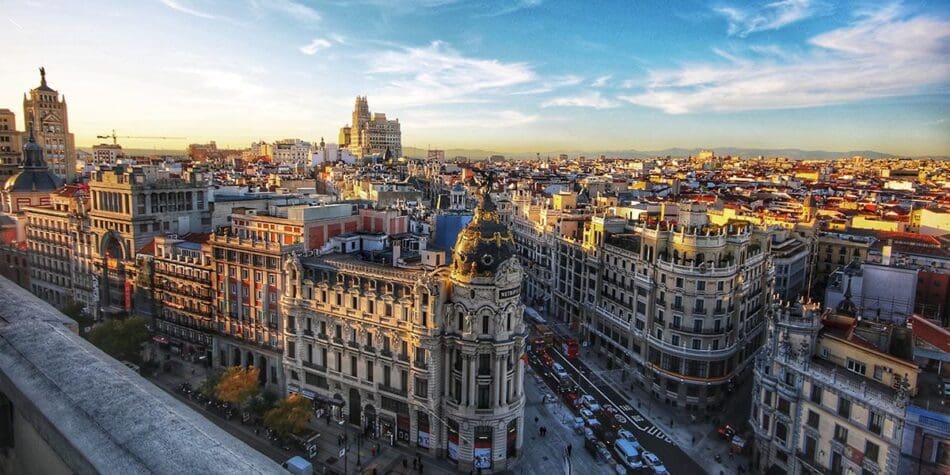 Zicht op centrum van Madrid