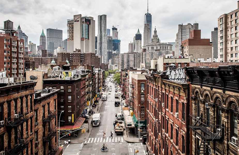 Straat in een wijk in New York