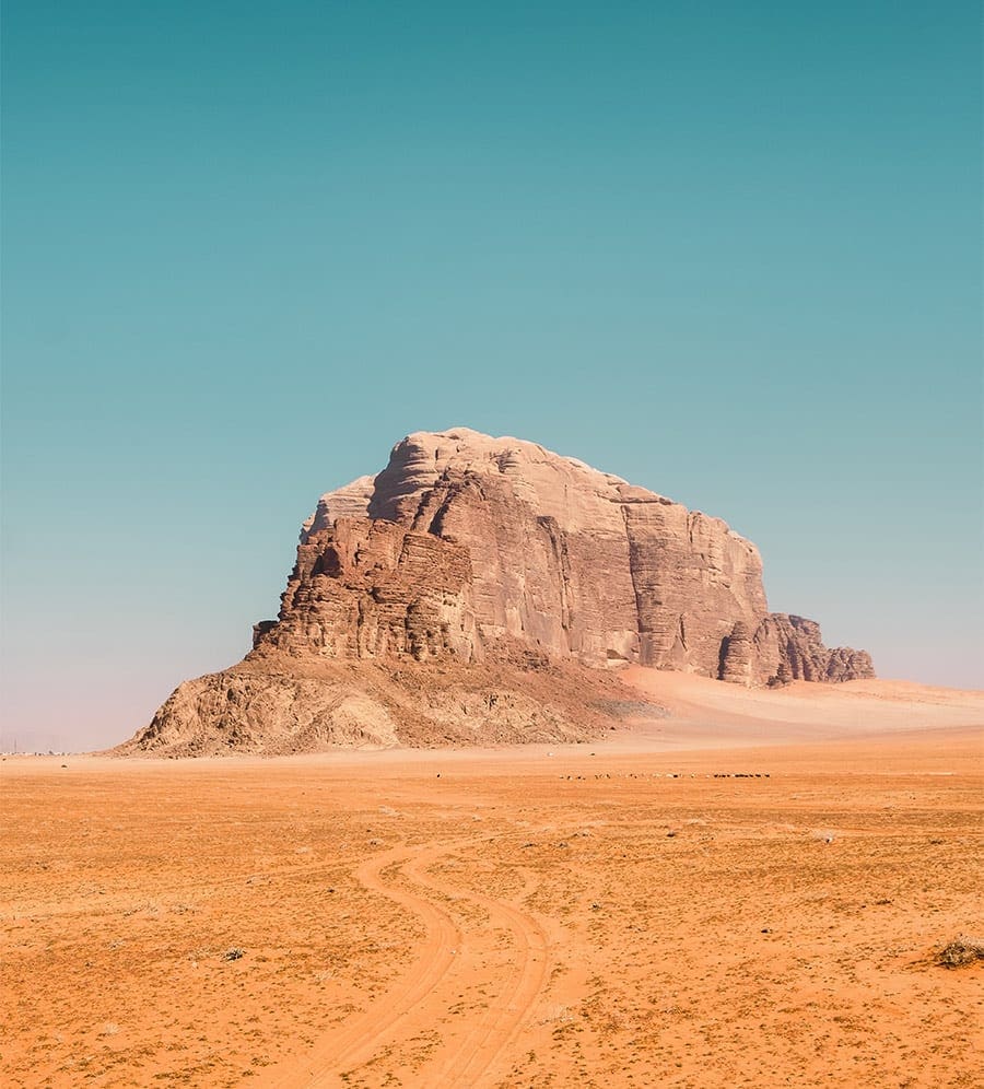 De Wadi Rum woestijn in Jordanië