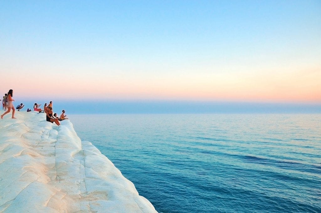 Stranden van Italië, de kust van Scala dei Turchi op Sicilië