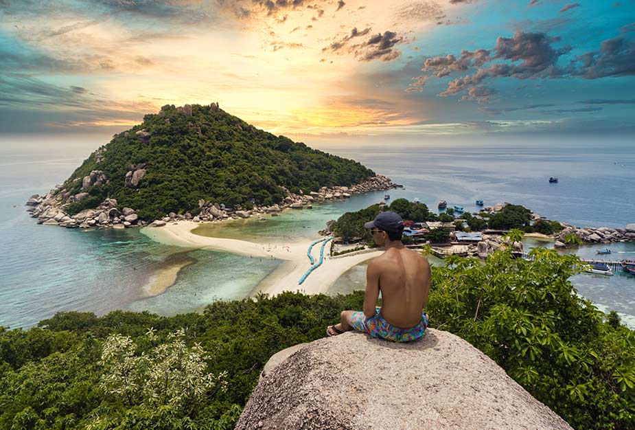 Genieten van strand op Koh Tao