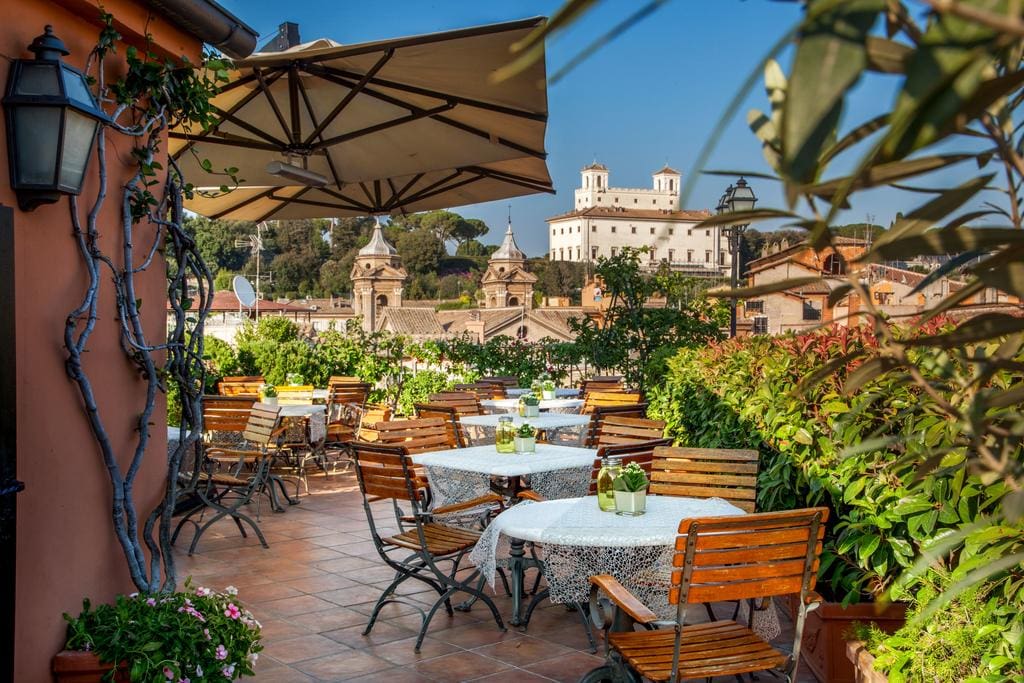 Dakterras van Hotel Mozart in Rome