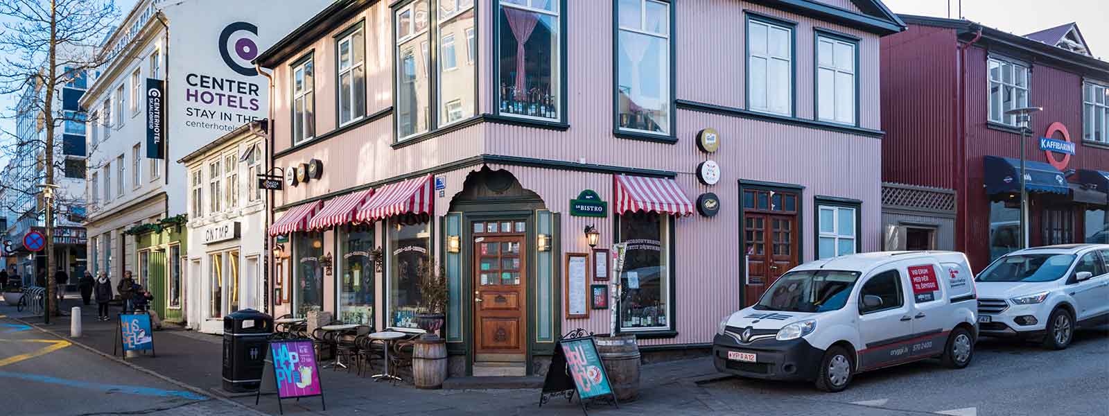 Straatbeeld in Reykjavik