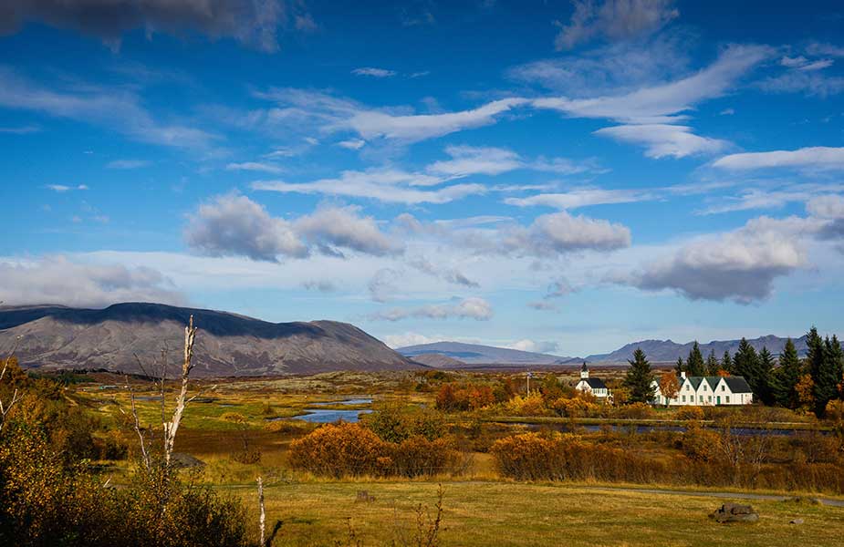 Het landschap van Thingvellir National Park in IJsland