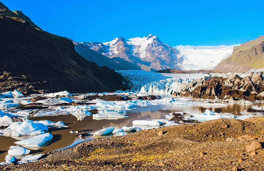 De Vatnajokull gletsjer in IJsland