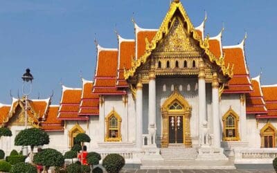 Vooraan zicht van de Wat-Benchamabophit tempel in Bangkok