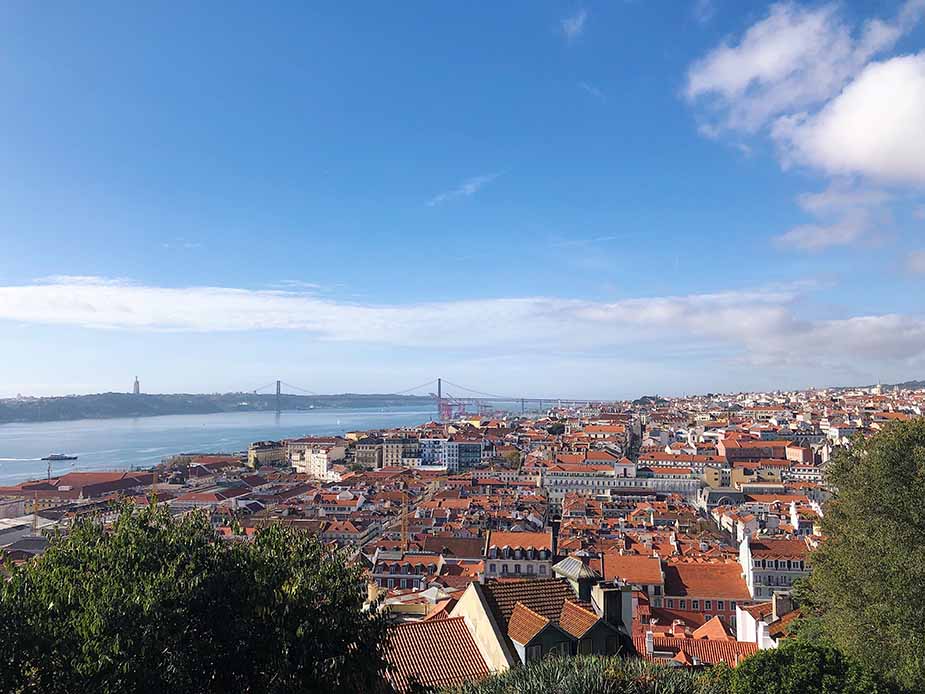 Uitzicht bij Castelo de São Jorge een van de bezienswaardigheden in Lissabon