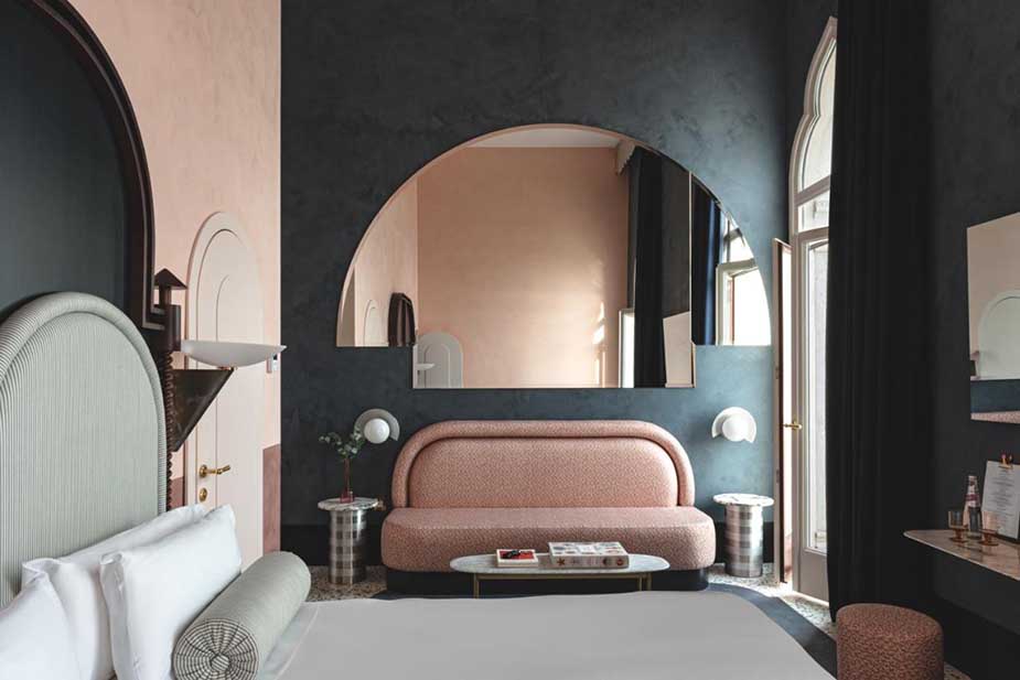 De moderen en leuke kamer van hotel Il Palazzo Experimental in Venetië