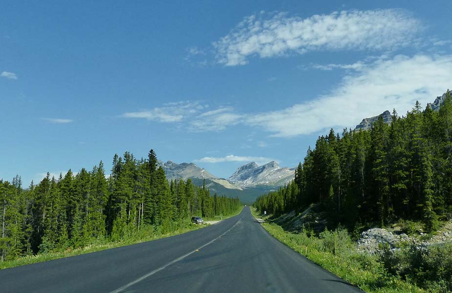 Het mooie uitzicht op de Icefield parkway in Canada