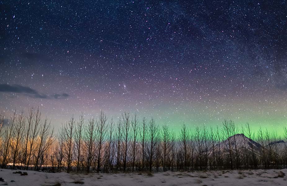 De prachtige sterrenhemel in IJsland