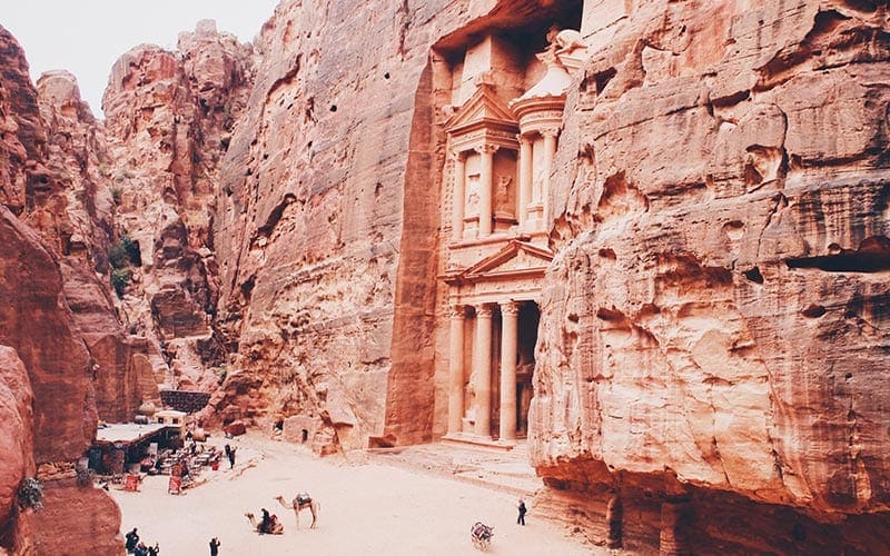 Blik op Petra in Jordanie