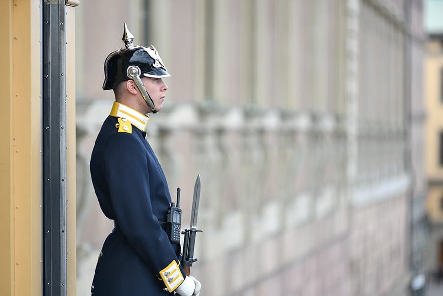 Soldaat bij het Koninklijk Paleis in Stockholm