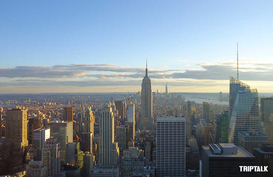 Uitzicht vanaf Top of the Rock naar de Empire State Building