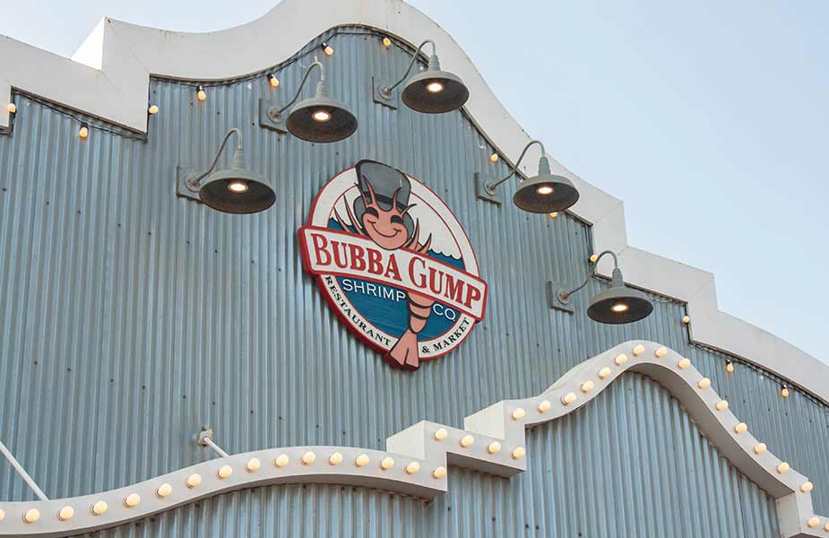 Gevel van Bubba Gump restaurant