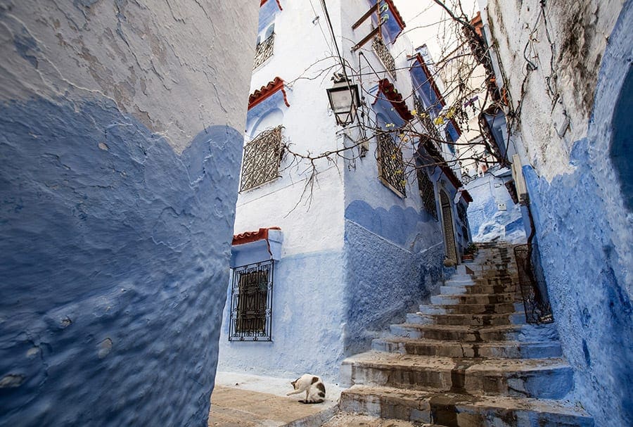 Chefchaouen in Marokko blauwe stad