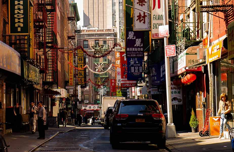 Straten in Chinatown in New York