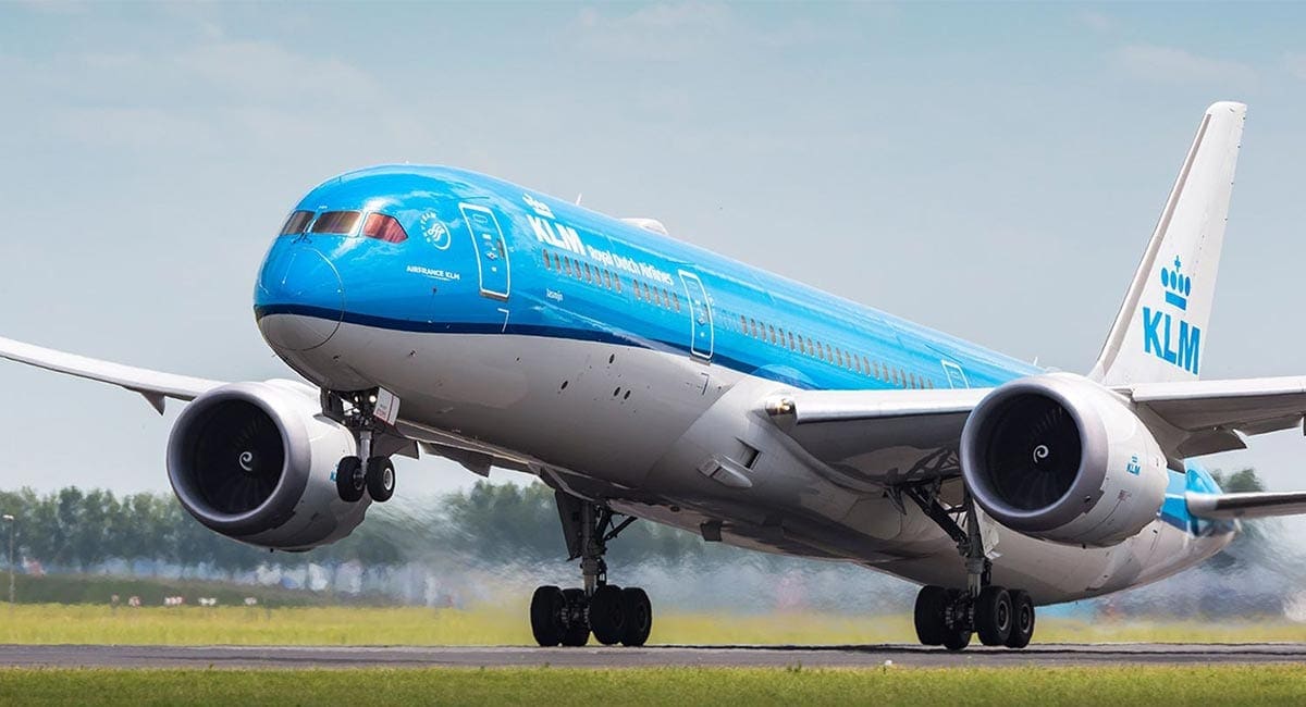 KLM opstijgend vliegtuuig