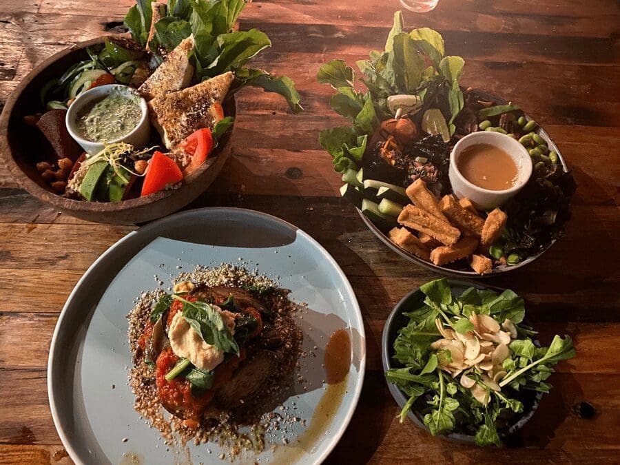 Gerecht van het vegan restaurant The Shady Shack op Bali