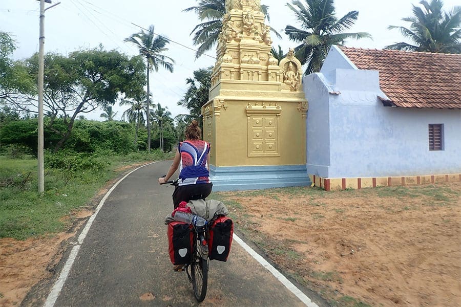 Tijdens het fietsen door Zuid- India zie je diverse tempels