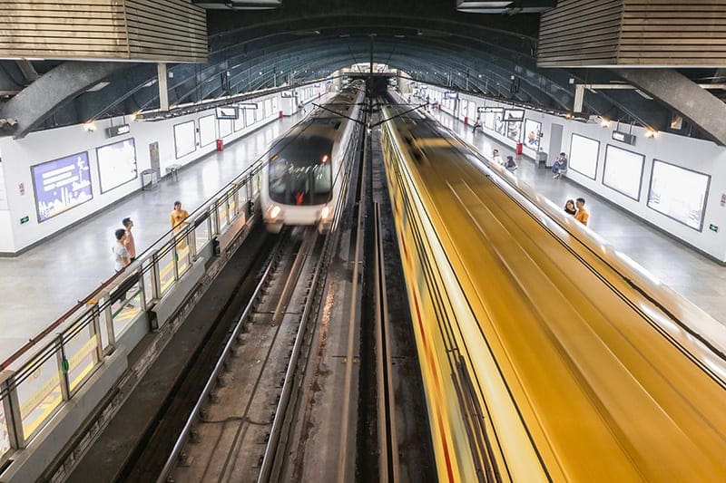 drukte bij de metro in Guangzhou China