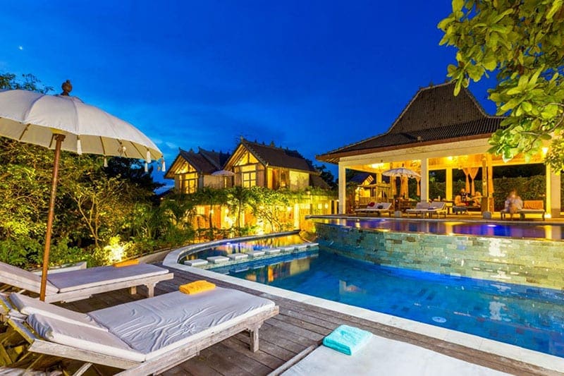 Het zwembad van boho hotel, een van de leukste hotels op Bali