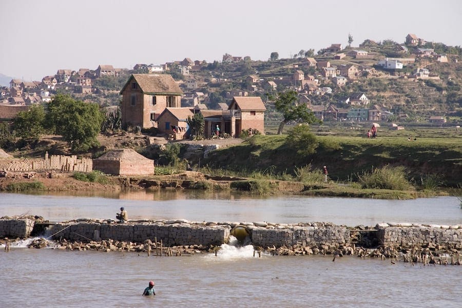 Dorpjes aan het water in Madagaskar