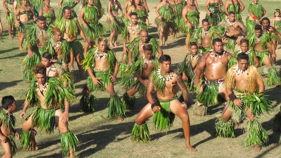 Mannen dansen de haka dans