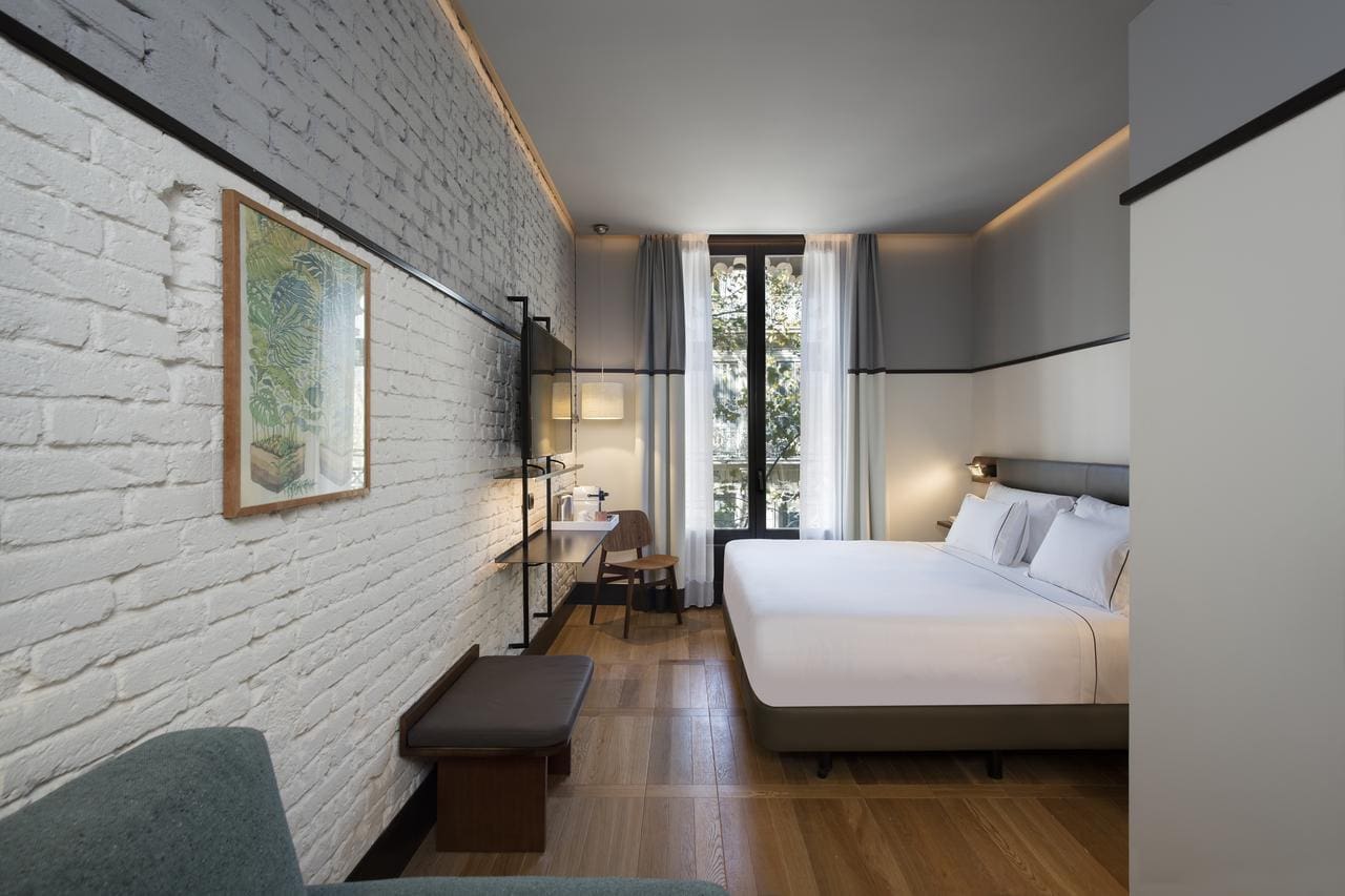 Kamer van een van de best beoordeelde hotels in Barcelona, hotel Praktik Essens