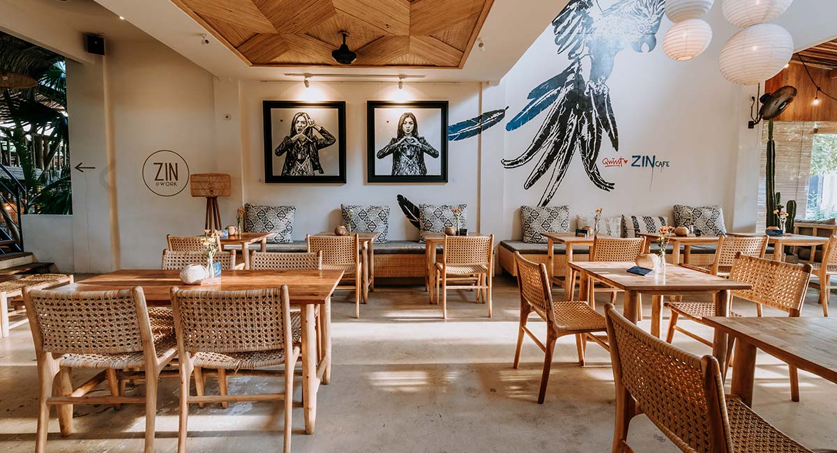 Interieur van restaurant ZIN op Bali