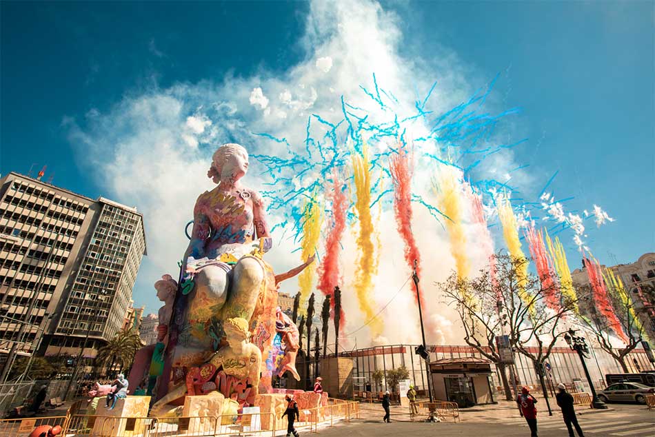 Festiviteiten tijdens Las Fallas in Valencia