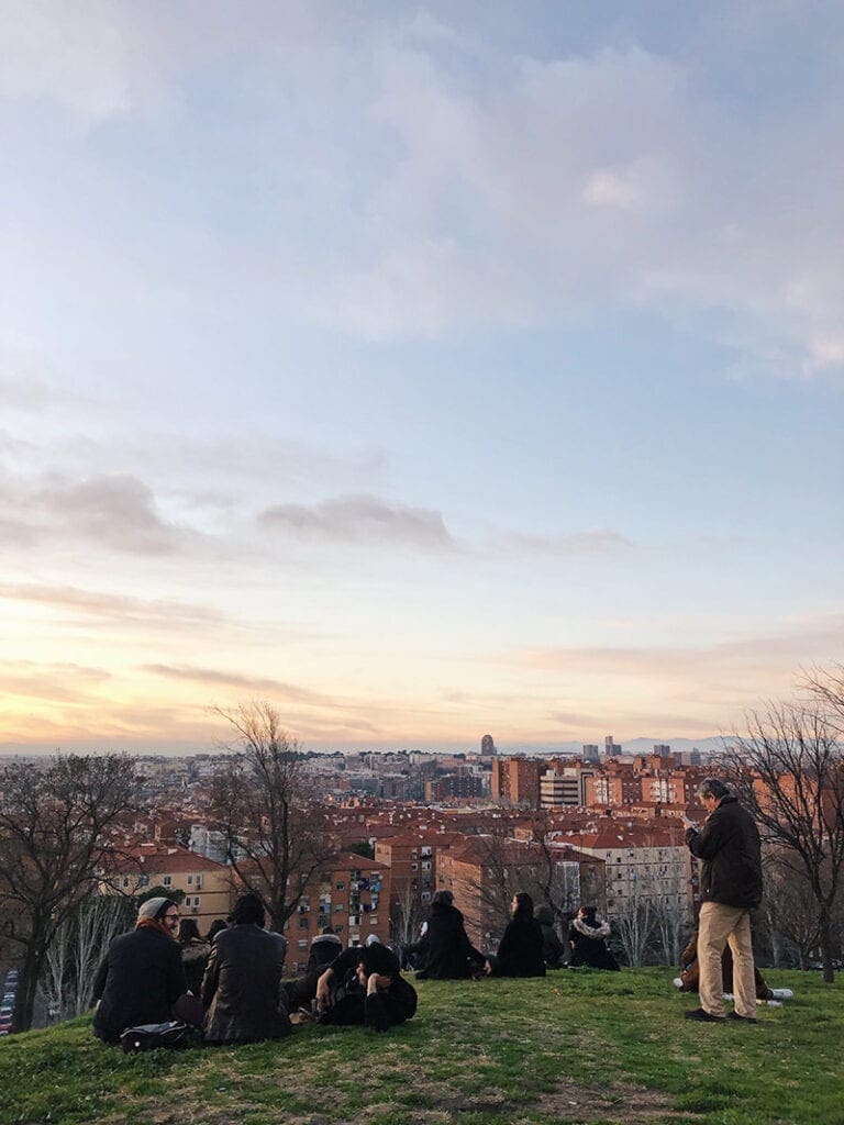 Cerro del Tío Pío zonsondergang parken in madrid