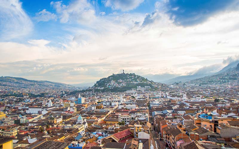 Uitzicht op Quito in Ecuador