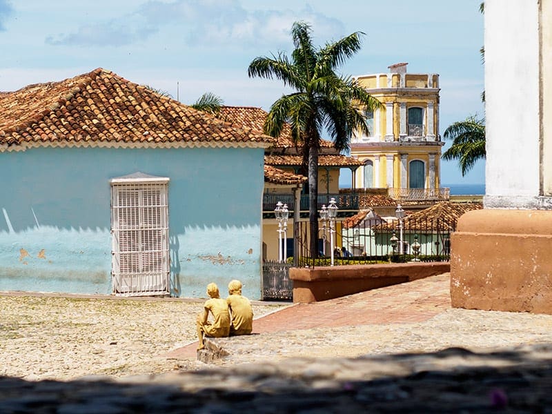 gekleurde huizen op cuba