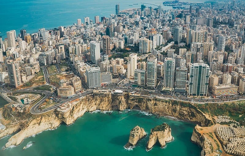 beirut van boven gezien