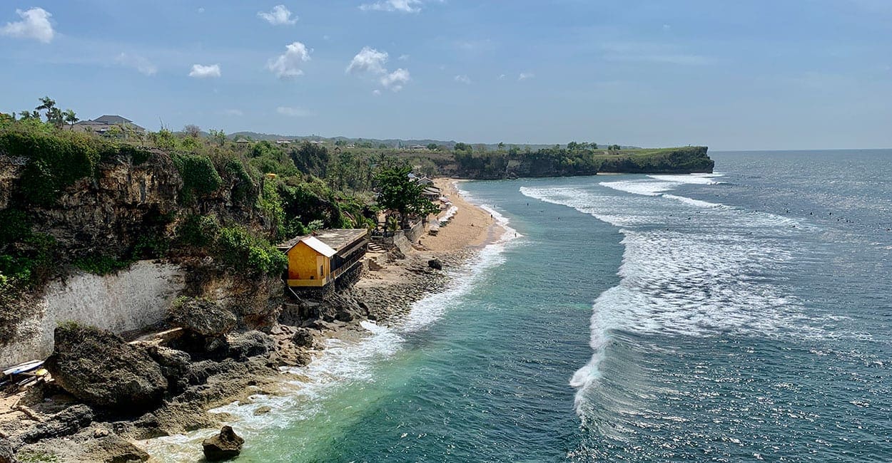 Een van de stranden aan zee op Bali