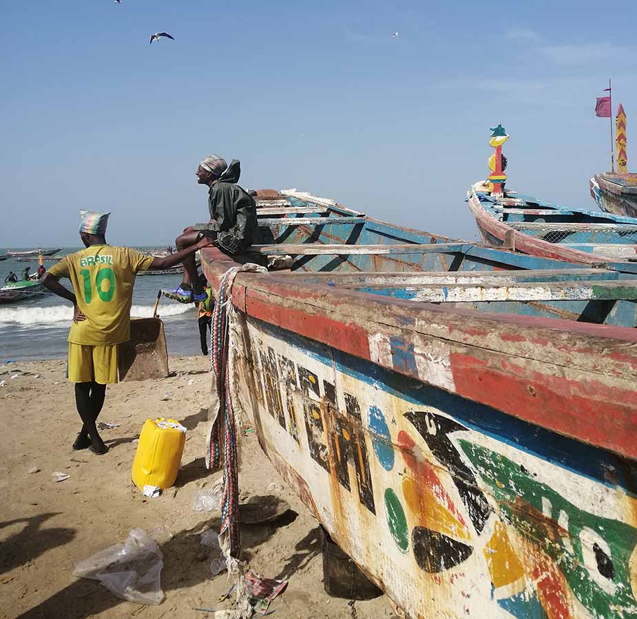 het strand bij Gambia