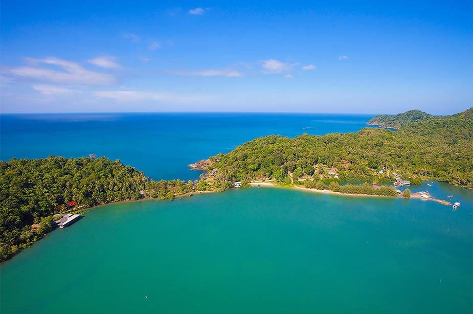 Blik op het mooie eiland van Koh Chang