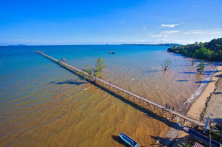 Die pier van het eiland Koh Mak