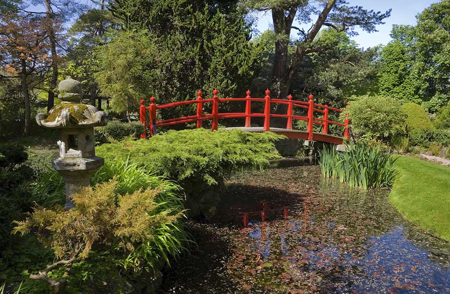 The Bridge of Life and stone lantern