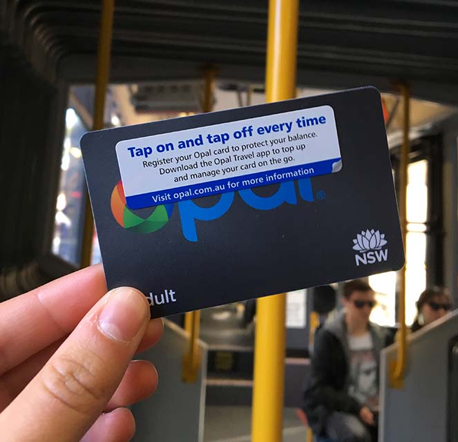 De Opal openbaar vervoer kaart in Sydney