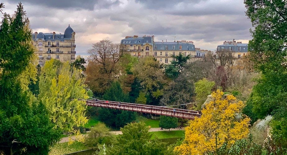 Parc des Buttes Chaumont Parken hangbrug