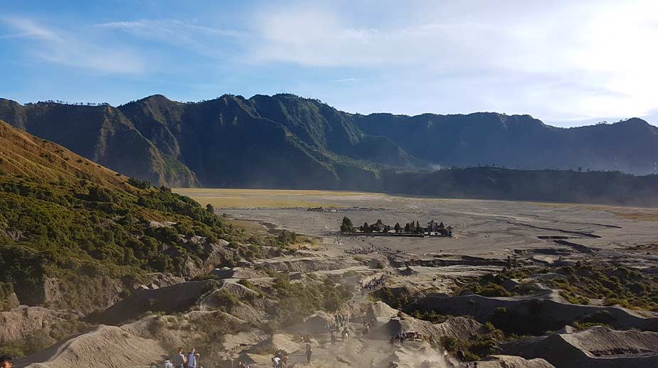 Uitzichten bij de krater bij Bromo